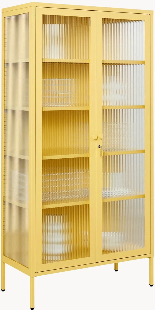 Vitrine em metal com vidro canelado The Collector