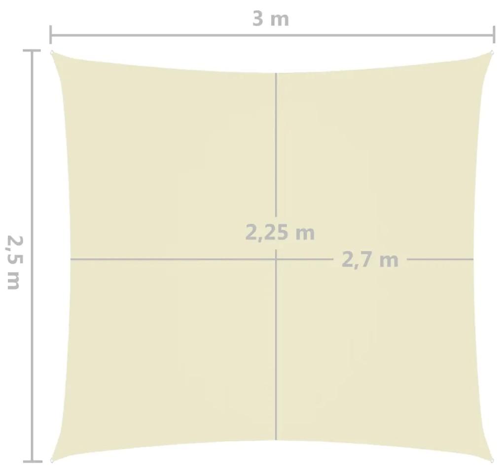Para-sol tecido oxford retangular 2,5x3 m creme