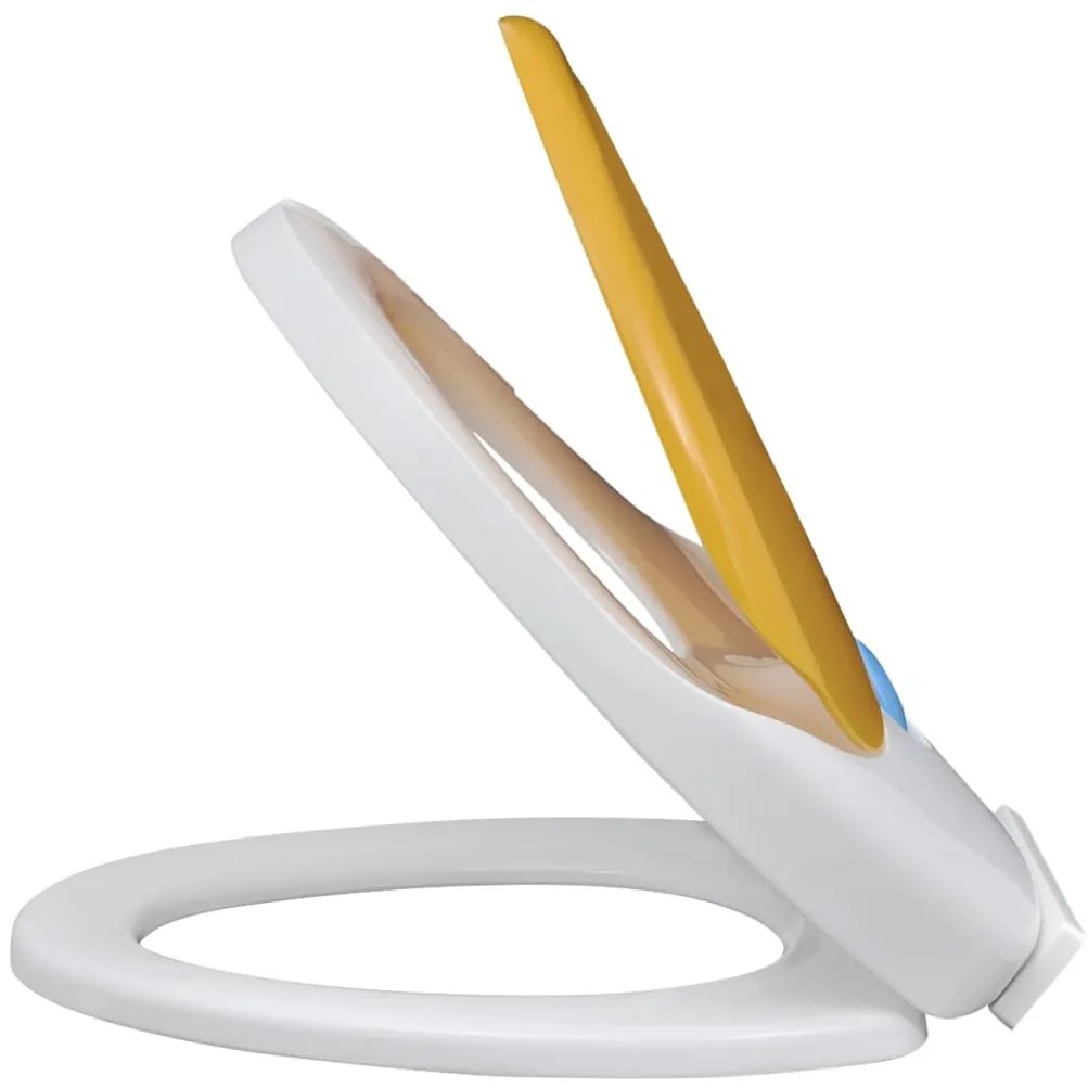Tampos sanita tampas fecho suave 2pcs plástico branco e amarelo