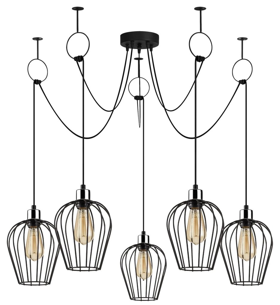 Candeeiro Tel – Preto – Diâmetro 120 cm, Altura 130 cm