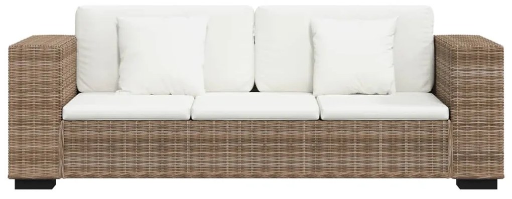 Conjunto de sofás de 3 lugares, 8 pcs, vime genuíno