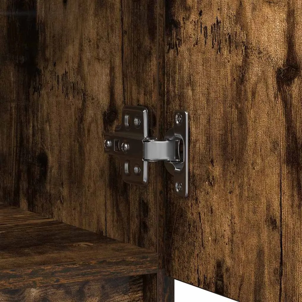 Aparador com gavetas derivados de madeira carvalho fumado