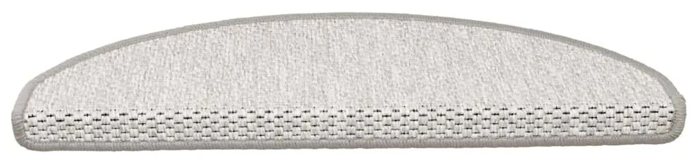Tapetes escada adesivos aspeto sisal 15pcs 65x21x4 cm platinado