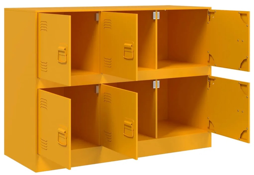 Aparador 99x39x73 cm aço amarelo mostarda