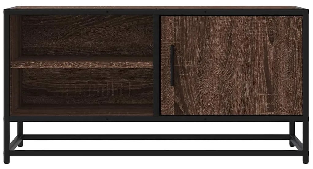 Móvel p/ TV 80x34,5x40cm deriv. madeira/metal carvalho castanho