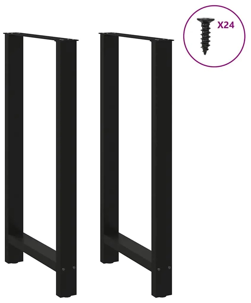 Pés para mesa de bar pretos 2 peças 60x(110-111) cm aço
