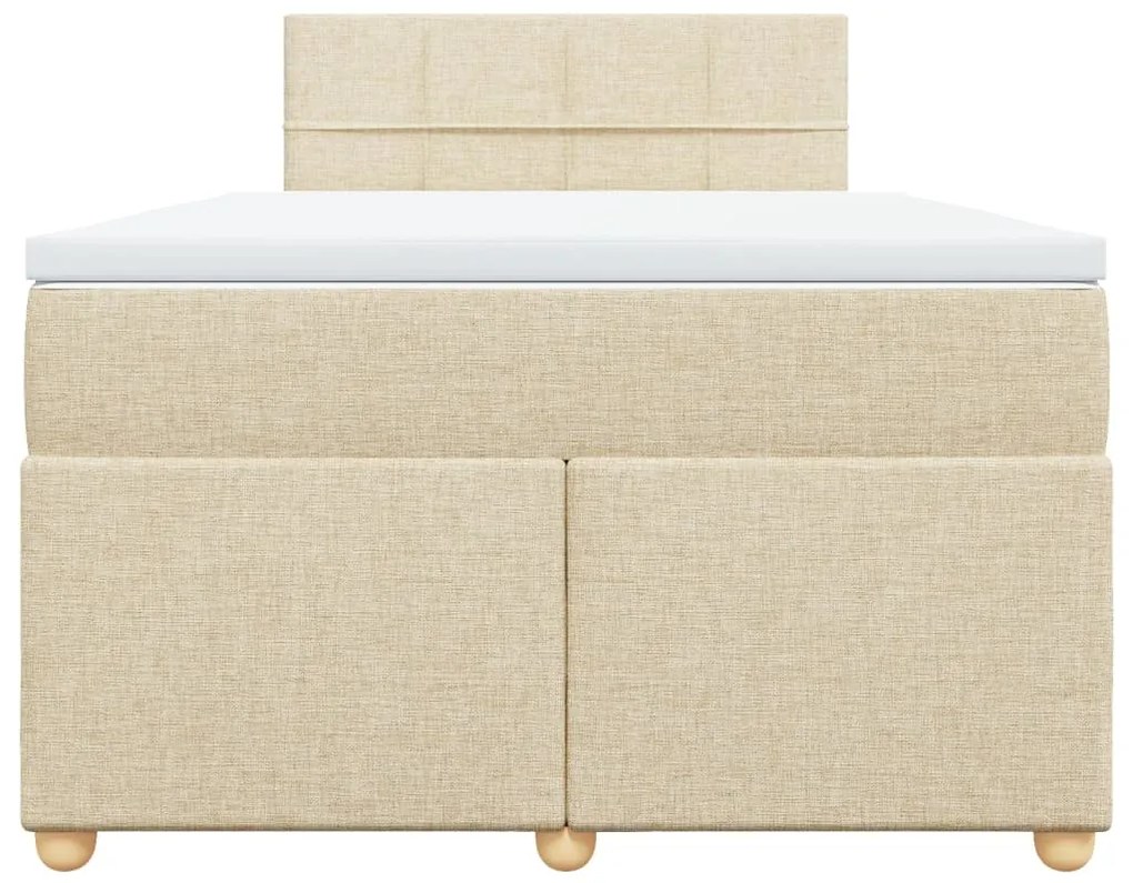 Cama boxspring com colchão 120x190 cm tecido cor creme