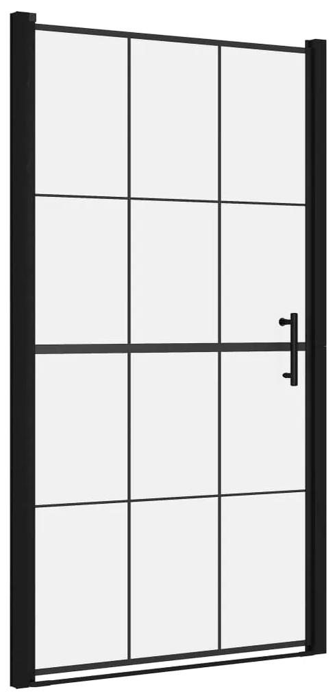 Porta de chuveiro vidro temperado 100x178 cm preto