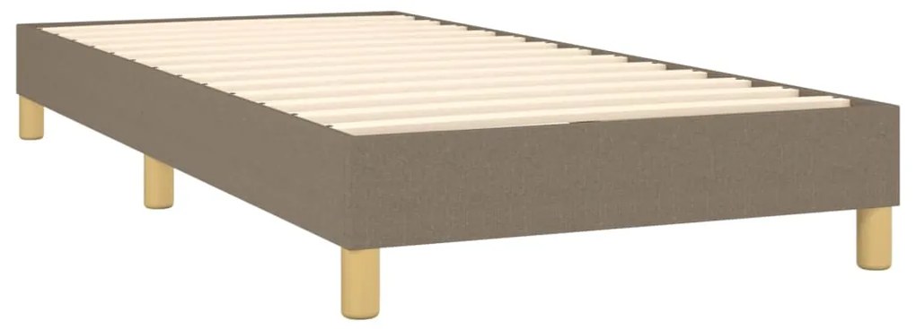 Cama box spring + colchão/LED 90x200cm tecido cinza-acastanhado