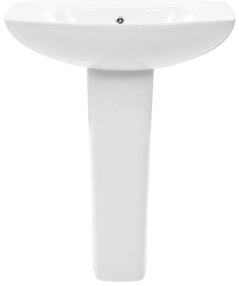 Lavatório com coluna cerâmica branco 650x520x200 mm