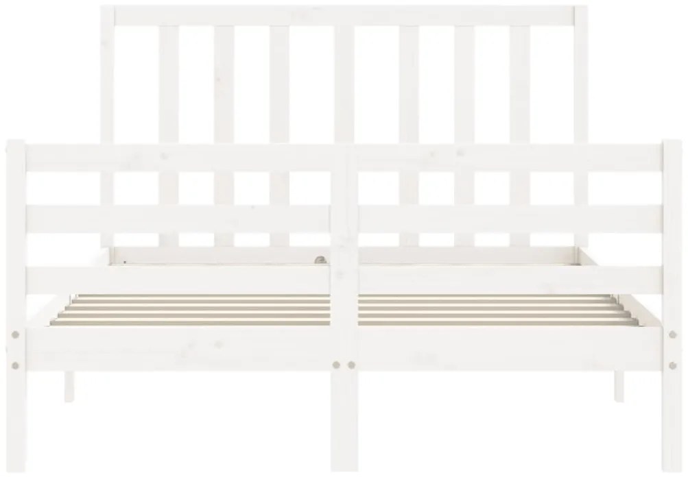 Cama sem colchão 120x200 cm madeira de pinho maciça branco