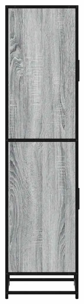 Armário alto 35,5x35x139 cm madeira e metal cinza sonoma