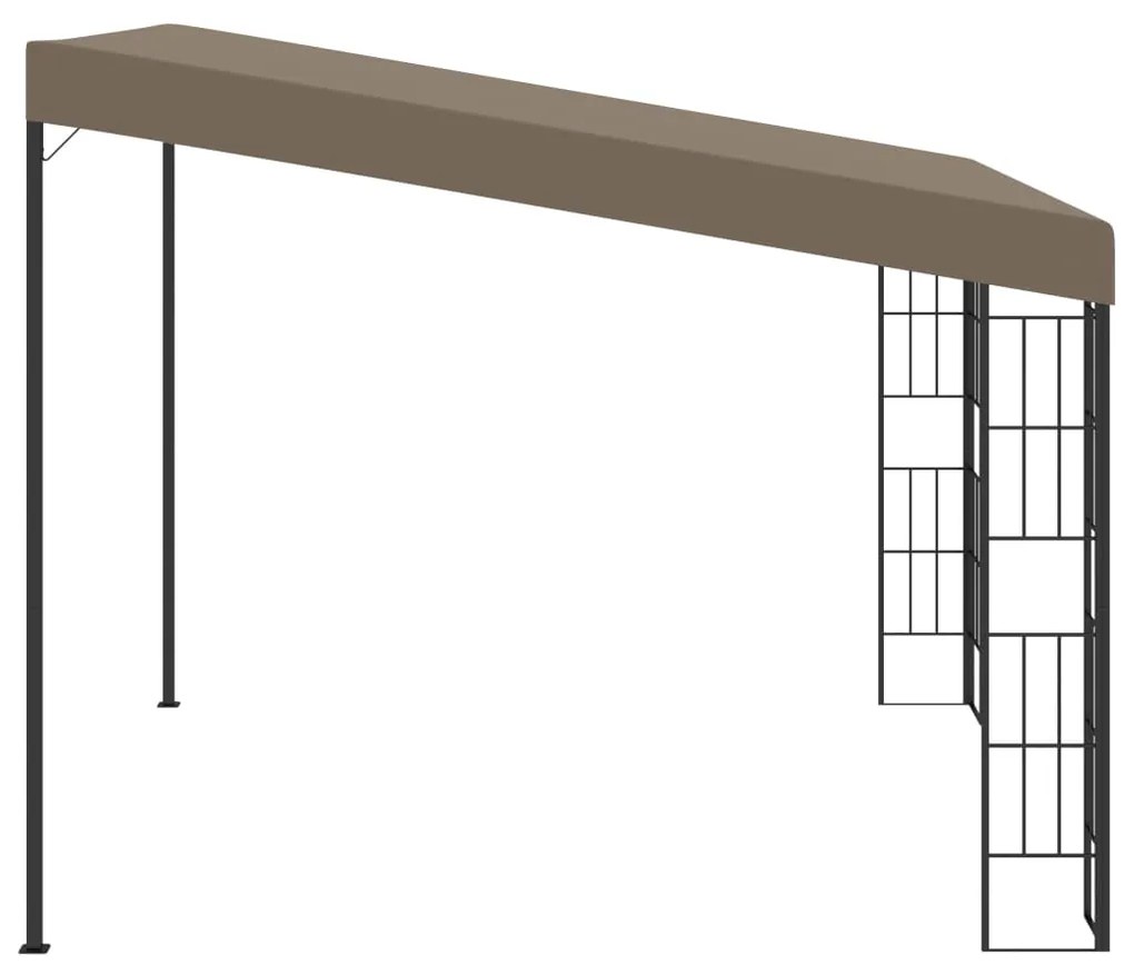 Gazebo de montagem na parede 3x3 m tecido cinzento-acastanhado