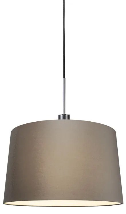 Candeeiro de suspensão moderno preto com abajur 45 cm bege - Combi 1 Moderno