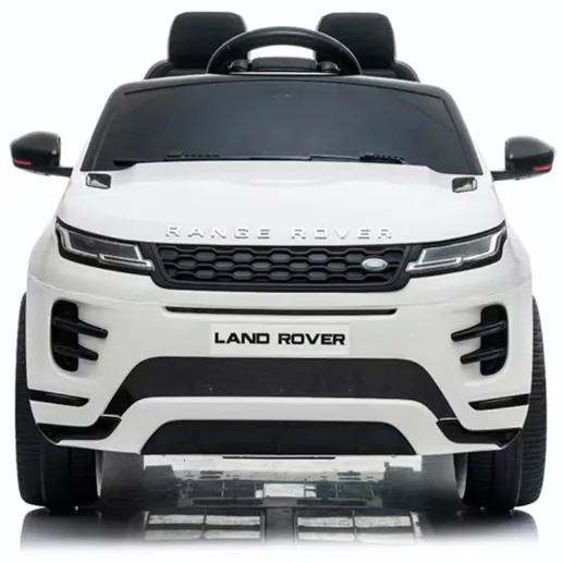 Land Rover, Range Rover Evoque 12v, Carro elétrico infantil módulo de música, assento de couro, pneus de borracha Branco