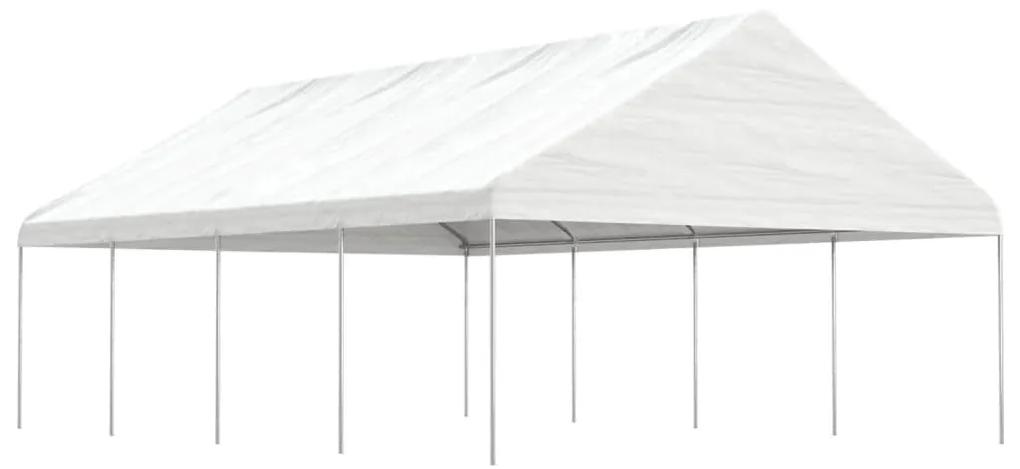 Gazebo com telhado 8,92x5,88x3,75 m polietileno branco