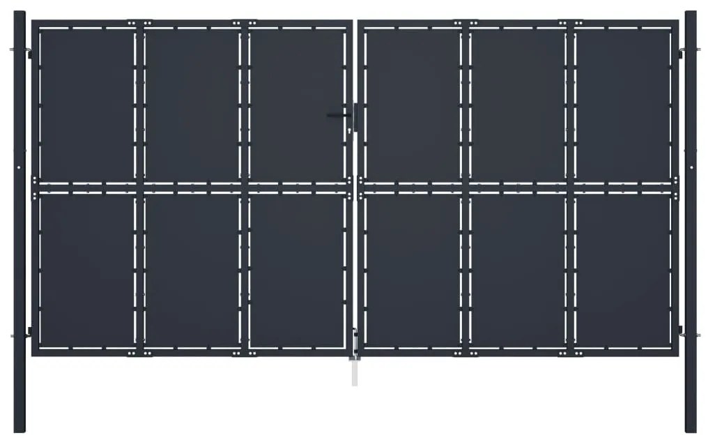 vidaXL Portão de jardim 400x200 cm aço antracite