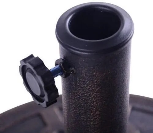 Base redonda de resina para guarda-sóis de exterior, jardim, pátio, para mastro de guarda-sóis de Φ38 mm ou Φ48 mm, bronze