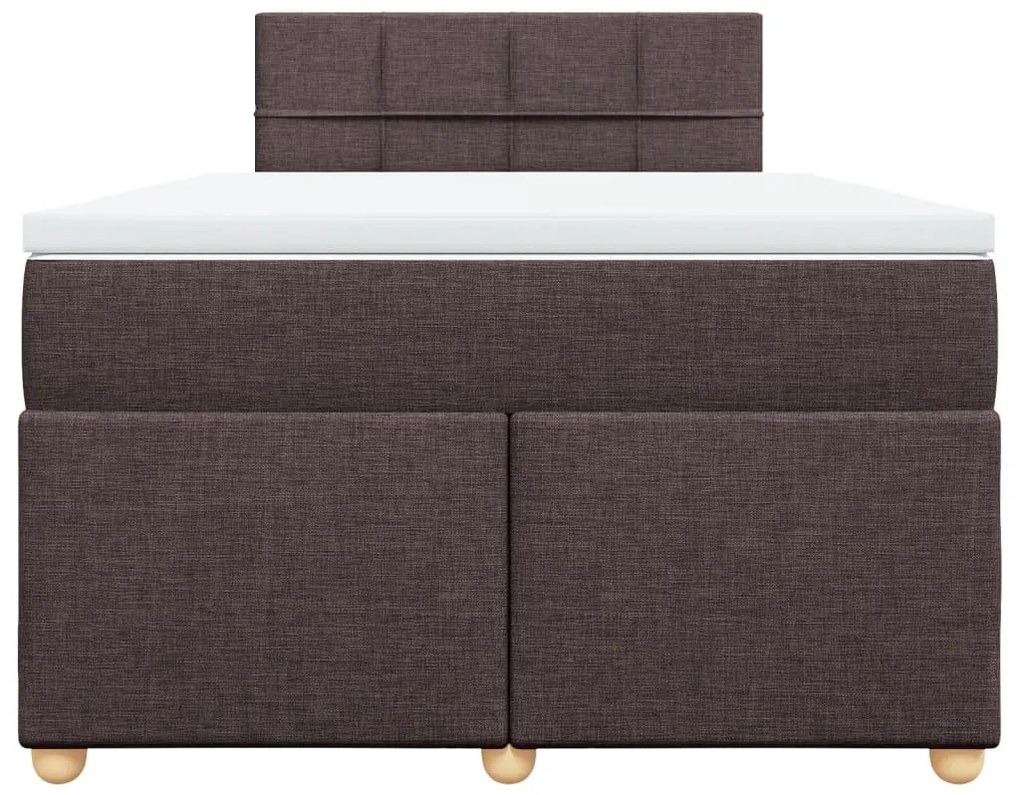 Cama boxspring com colchão 120x190 cm tecido castanho-escuro