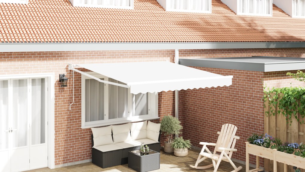 Toldo Retrátil Automático vidaXL Branco 350x250 cm