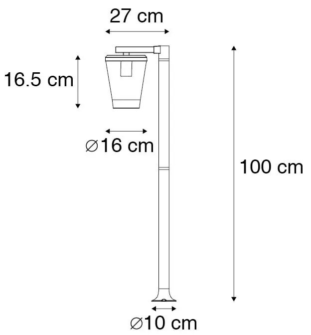 Candeeiro de exterior moderno preto 100 cm IP44 - Joren Moderno