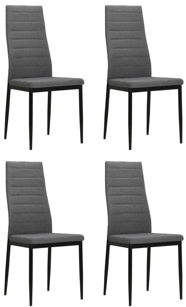 vidaXL Cadeiras de jantar 4 pcs tecido cinzento-claro