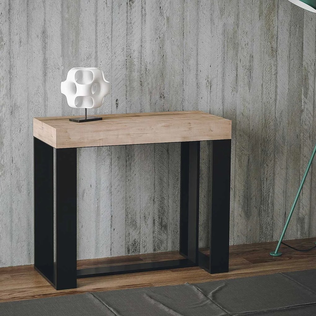 Mesa consola extensível até 300 cm Futura Premium Carvalho Natural e Estrutura antracite