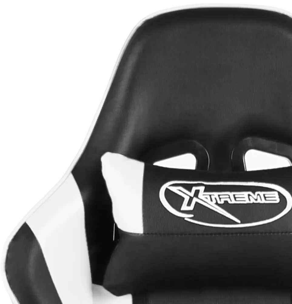 Cadeira de gaming giratória PVC branco