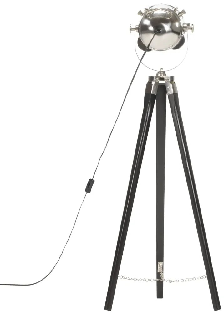 Candeeiro de chão tripé 97 cm madeira mangueira maciça preto
