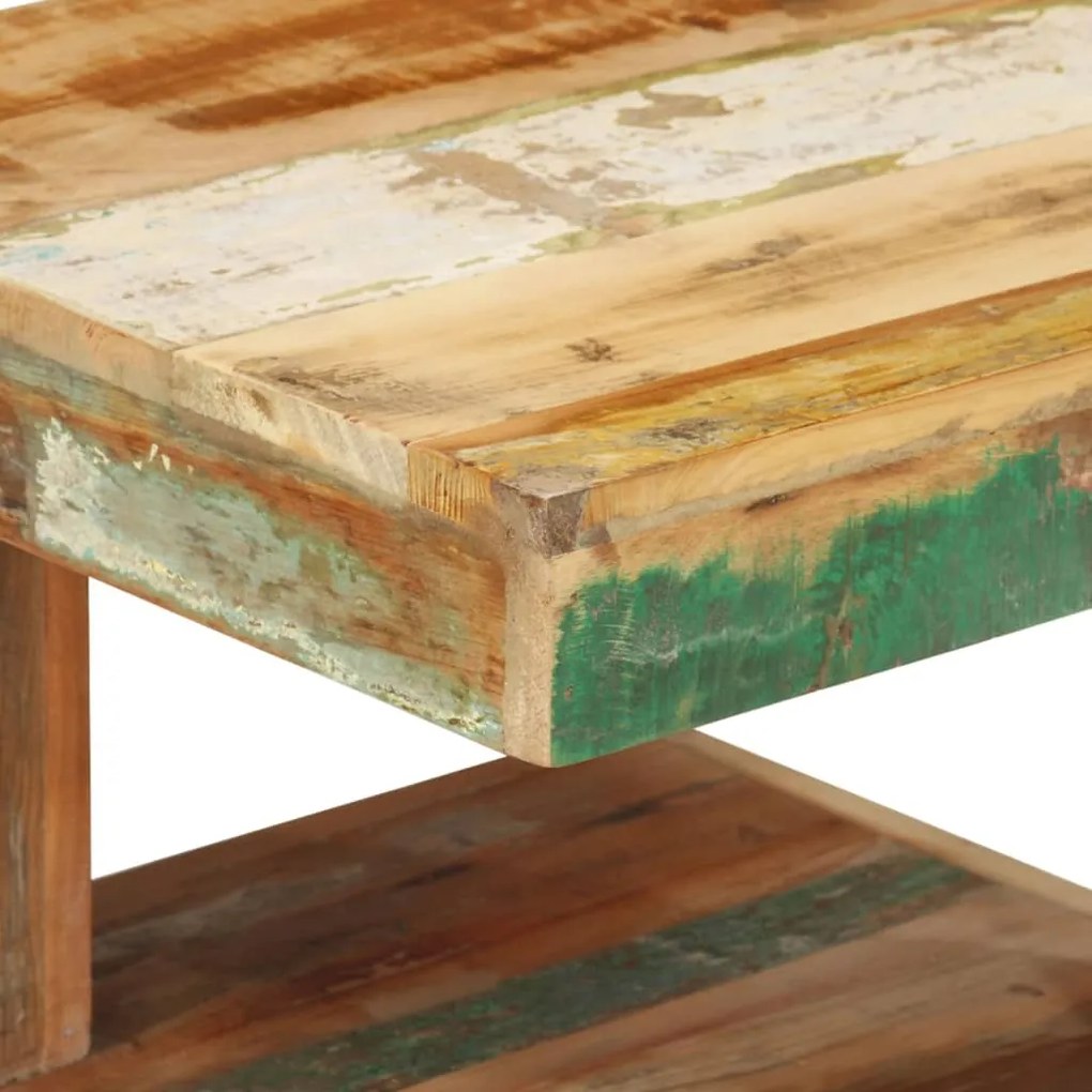 Mesa de centro 45x45x40 cm madeira recuperada maciça