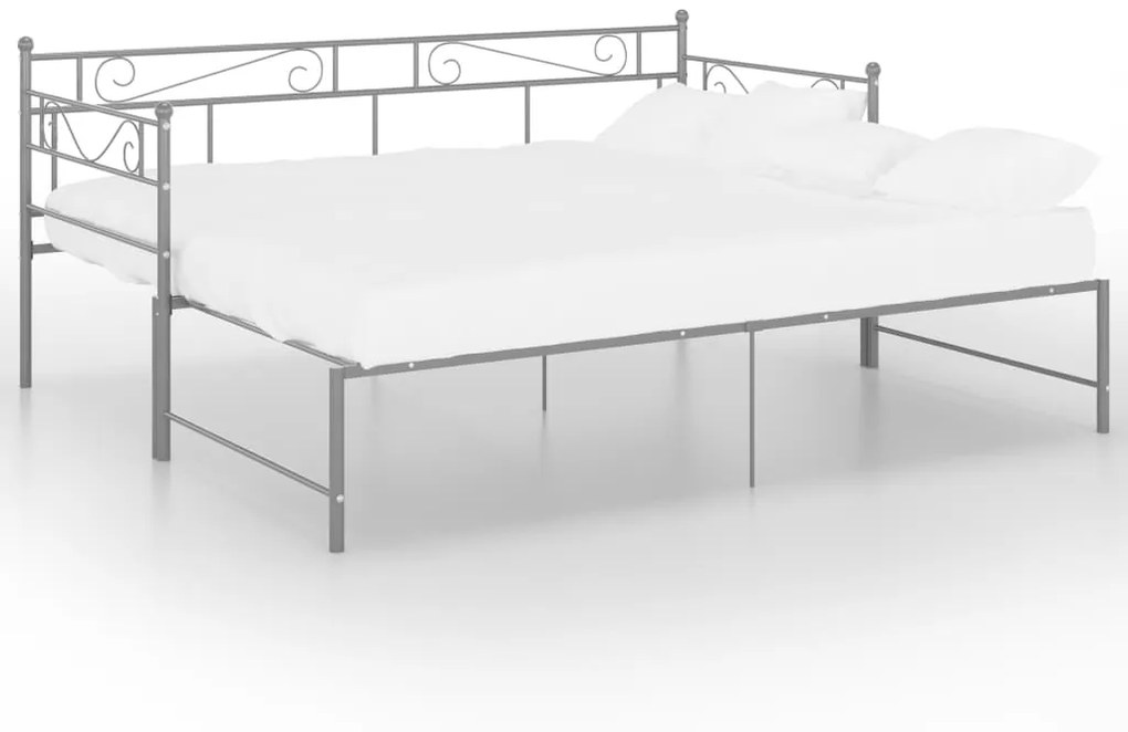 Estrutura sofá-cama de puxar 90x200 cm metal cinzento