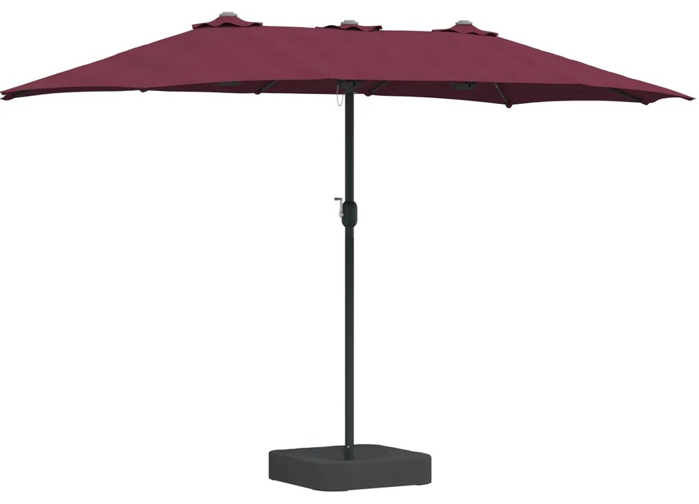 vidaXL Guarda-sol de Jardim Vermelho Bordeaux 385 x 209 x 244 cm