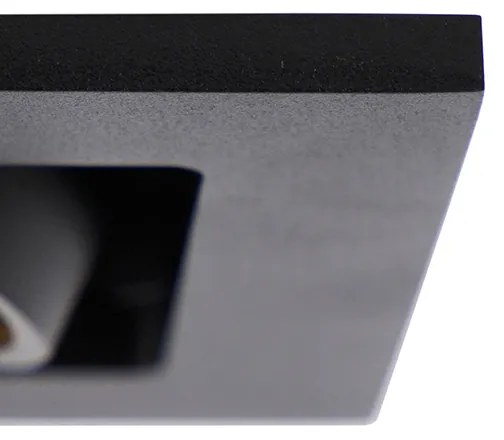 Foco embutido preto retangular 2 luzes - Qure