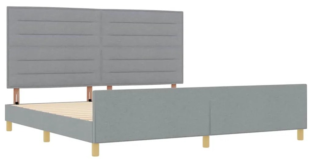 Estrutura de Cama vidaXL em Cinza Claro, 200x200 cm, Tecido