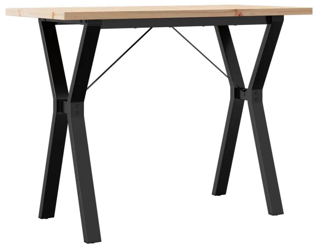 Mesa de jantar estrutura em Y 100x50x75,5cm pinho/aço