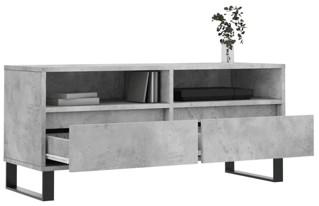 Móvel p/ TV 100x34,5x44,5cm derivados de madeira cinza cimento