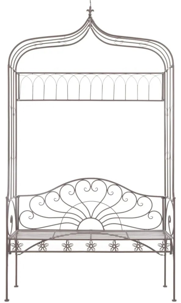 Banco de jardim 122 cm ferro antigo castanho