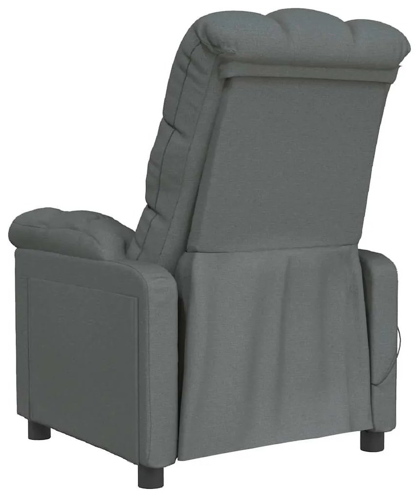 Poltrona de massagens tecido cinzento-escuro