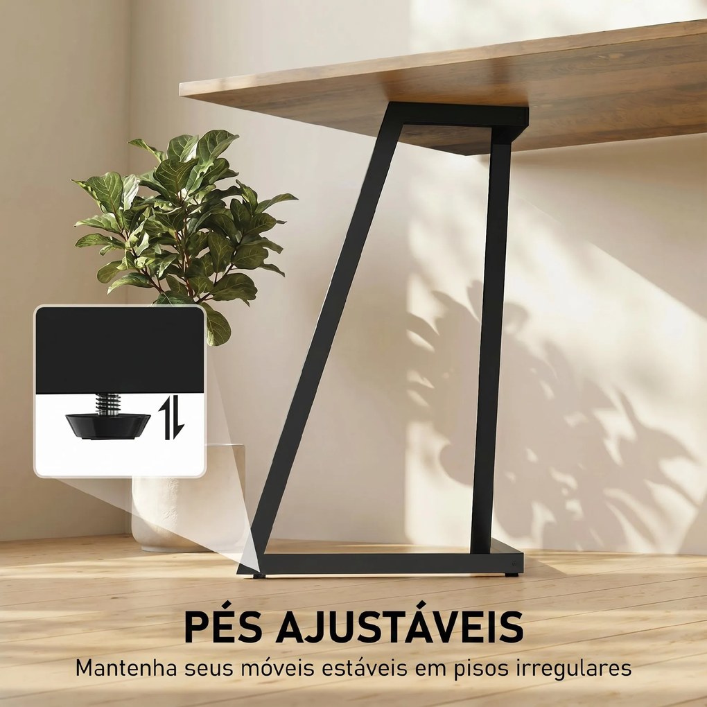 Conjunto de 4 Pernas de Mesa Quadradas (TAMPO NÃO INCLUIDO) Industriais para Móveis com Pés Ajustáveis 43x3x72 cm Preto