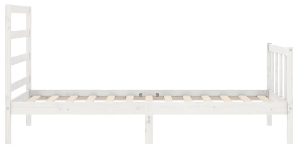 Cama sem colchão 90x190 cm madeira de pinho maciça branco