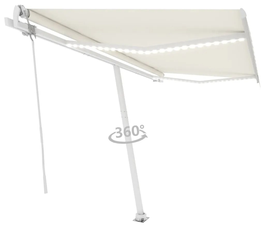 Toldo automático com LED e sensor de vento 450x350 cm cor creme