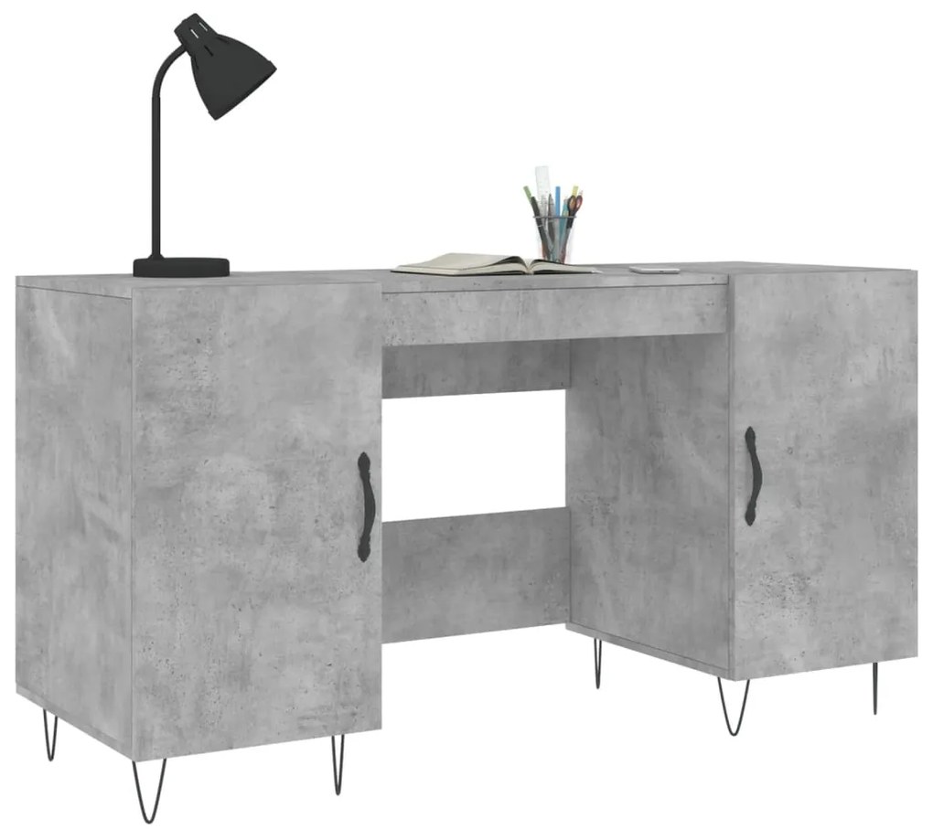 Secretária 140x50x75 cm derivados de madeira cinza cimento