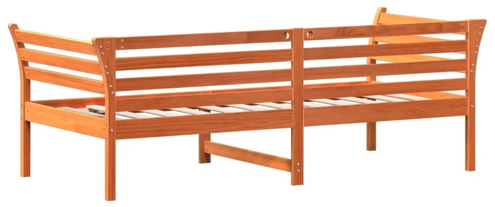 Sofá-cama 80x200 cm madeira de pinho maciça castanho cera