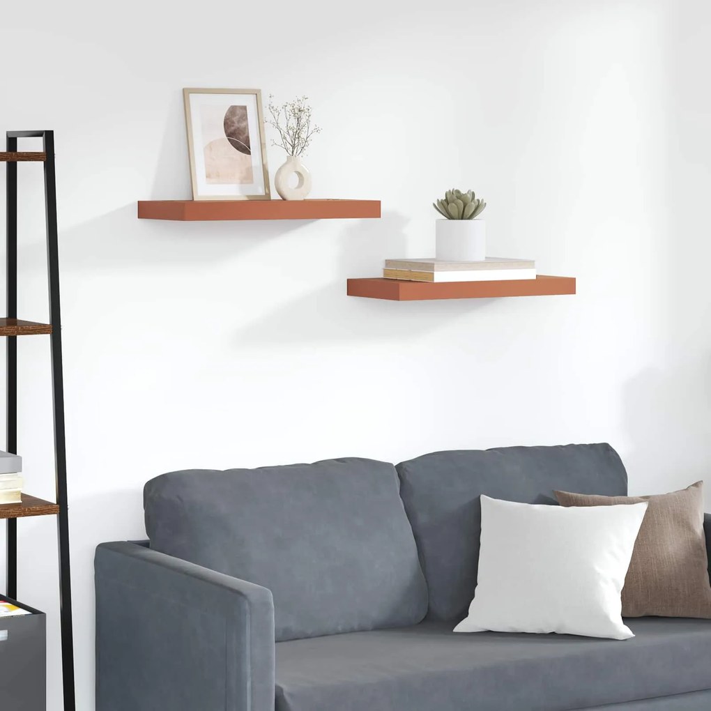 vidaXL Prateleira de Parede 2 pcs Vermelho 50 x 23 x 4 cm