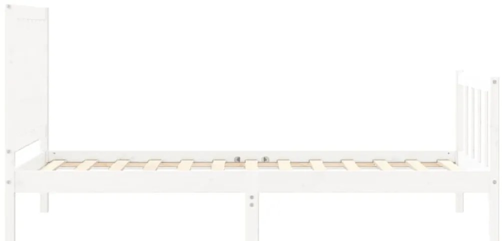 Cama sem colchão 100x200 cm madeira de pinho maciça branco