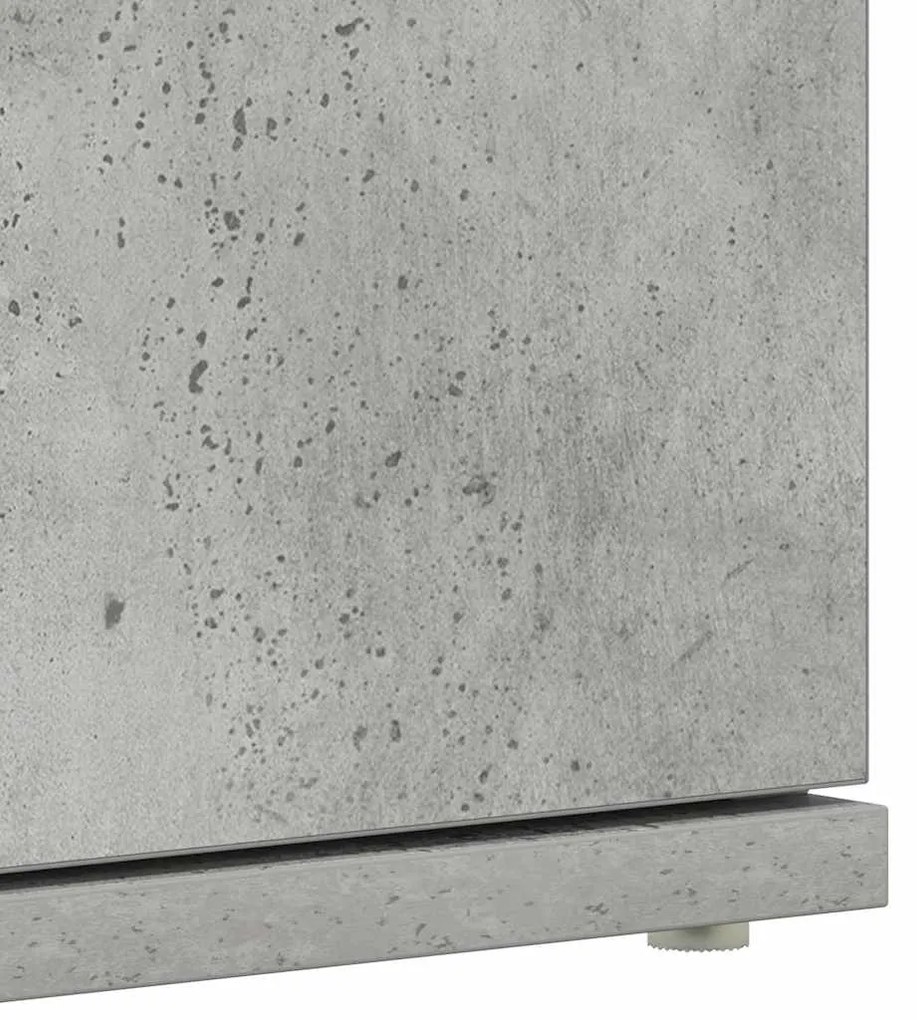 Guarda-Sapatos Cinza Concreto 80x39x180 cm de Madeira de Engenharia