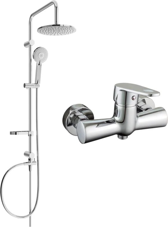 Mexen Kama Conjunto de chuveiro de superfície com chuveiro de teto e torneira de chuveiro, cromado - 72540240-00