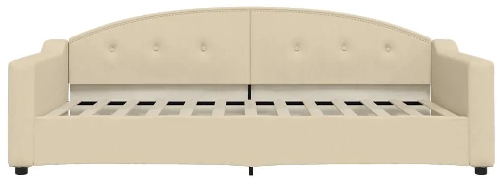 Sofá-cama com gavetão 100x200 cm tecido cor creme