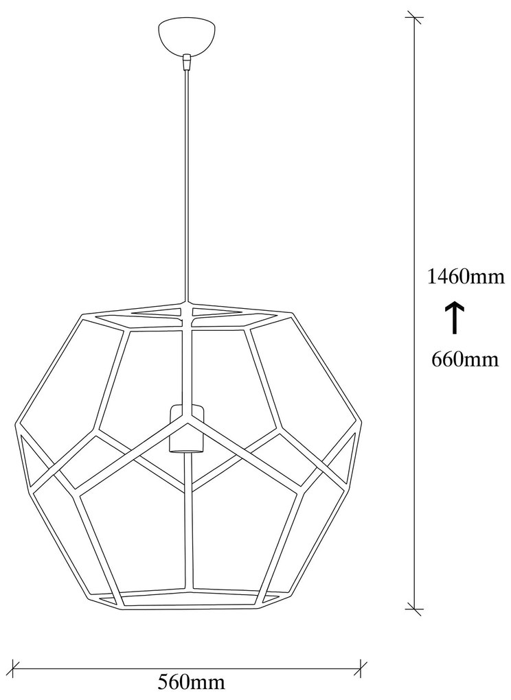 Candeeiro de Teto Degirmen – Preto e Bronze – 56 cm