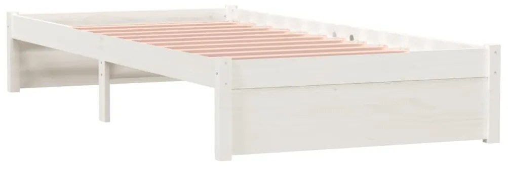 Estrutura de cama 90x200 cm madeira maciça branco